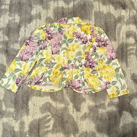 Janie and Jack FLORAL SATEEN PEPLUM JACKET Size 2T - Picture 3 of 6